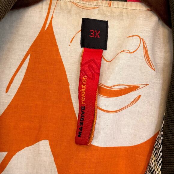 Massive Revolution Jacket Men 3X Green Plaid Reversible Full Zip Pockets Outdoor - Picture 9 of 16